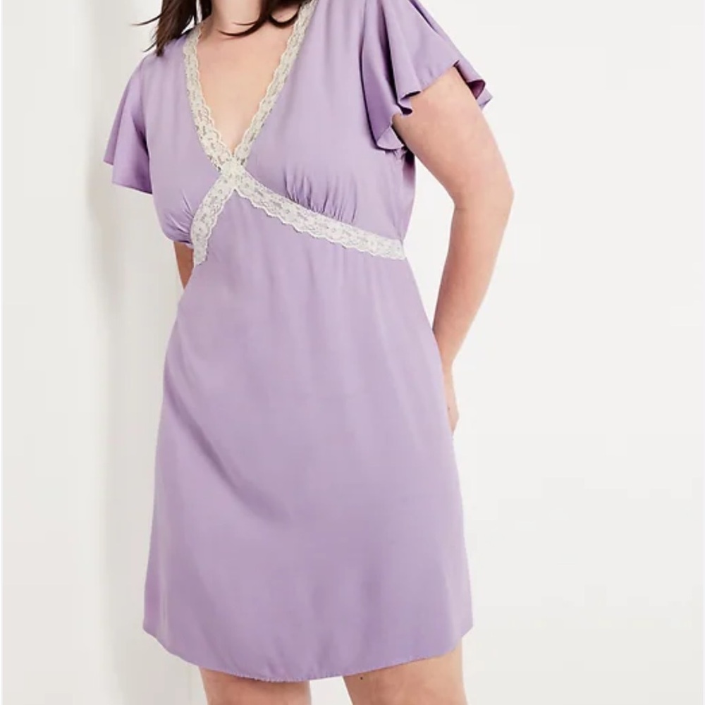 OLD NAVY• purple and lace mini dress